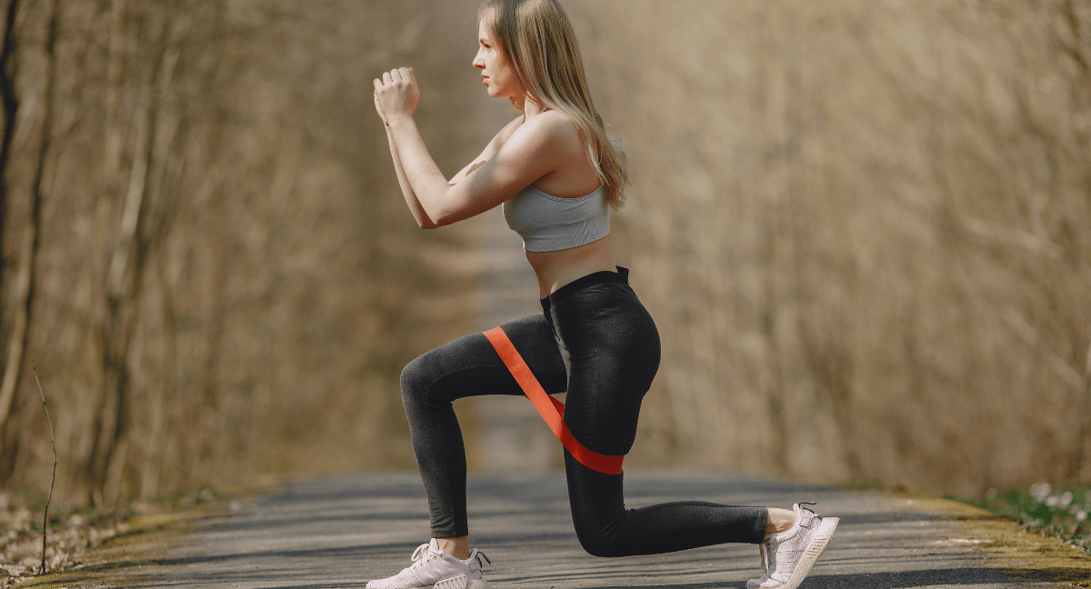 Girl doing exercise using hip band. To give an idea how to do hip band workout